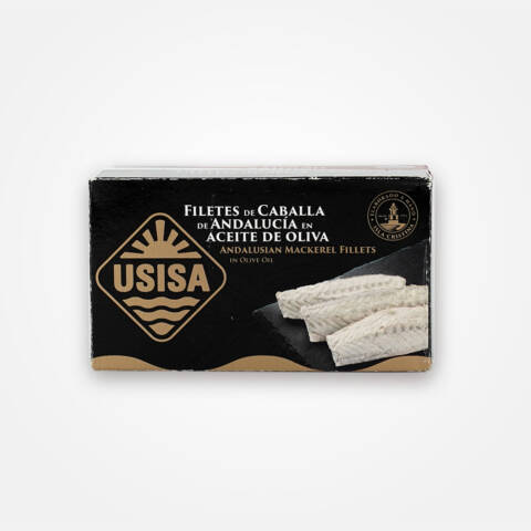 Caballa filete aceite oliva etiqueta negra Usisa