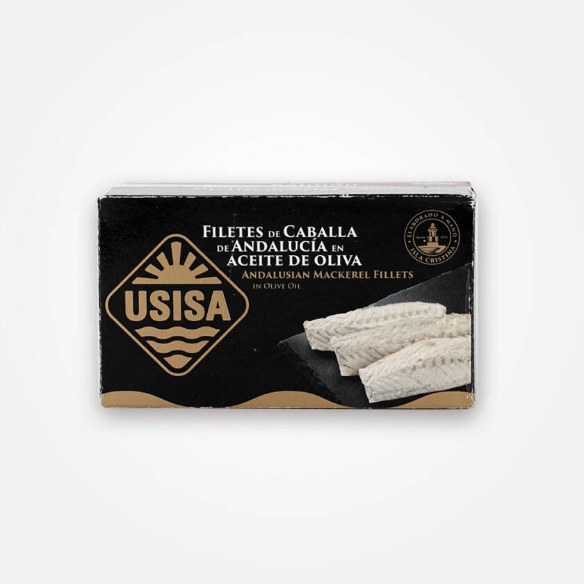 Caballa filete aceite oliva etiqueta negra Usisa