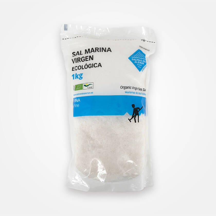 Sal marina virgen fina molida. Salinas del Alemán Biomaris 1kg